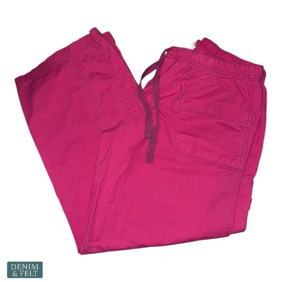 Spread Good Cheer XLP Pink Scrub Pants Elastic Waist Drawstring Pockets Comfort - Picture 1 of 6